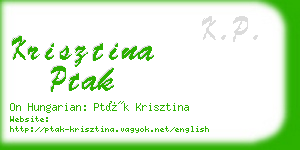 krisztina ptak business card